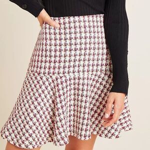 ANTHROPOLOGIE MAEVE Bobbie Plaid Flounced Mini Skirt Size 0